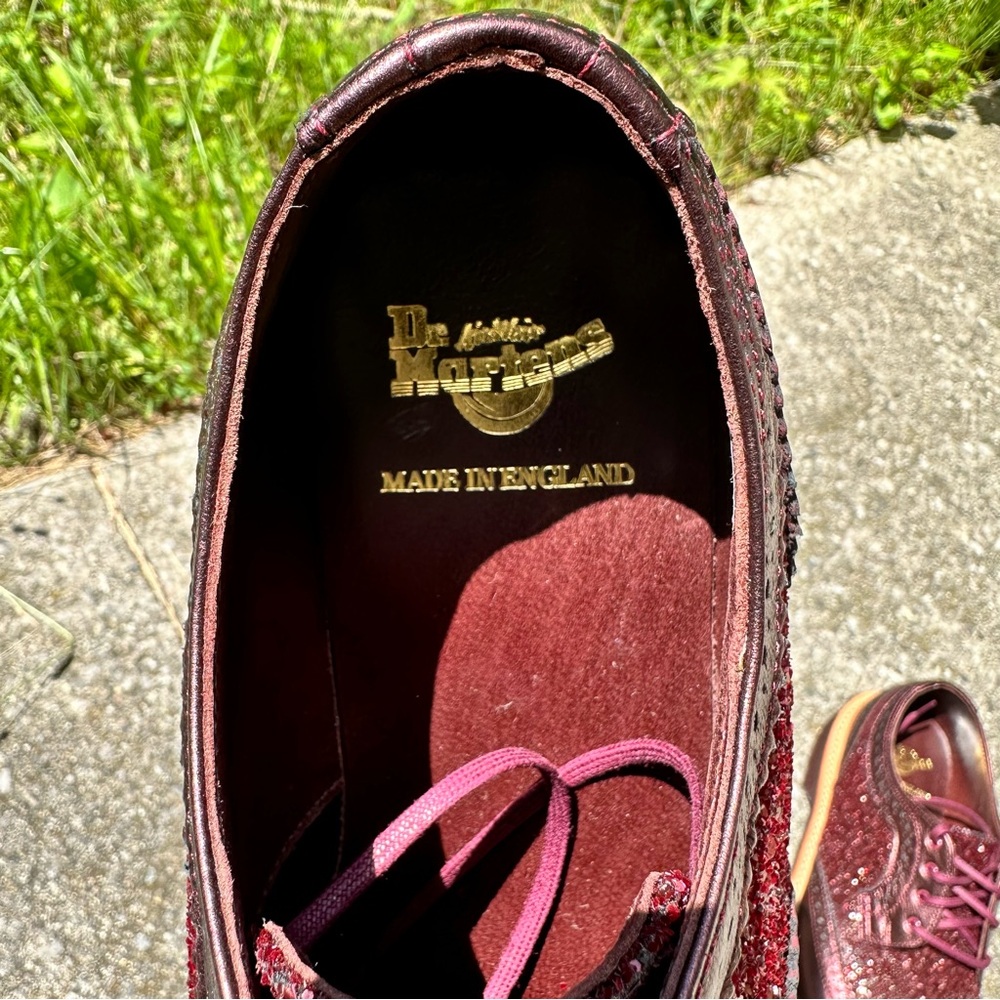 Dr. Martens Burgundy Brogue Shoes - Picture 4 of 6